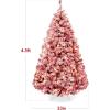 imageBest Choice Products PreLit Artificial Christmas Tree 6ft Snow Flocked Pine Tree 2in1 White and Multicolor LED Lights Full Snowy AppearanceRed