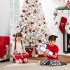 imageBest Choice Products PreLit Artificial Christmas Tree 6ft Snow Flocked Pine Tree 2in1 White and Multicolor LED Lights Full Snowy AppearanceWhite
