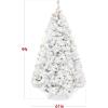 imageBest Choice Products PreLit Artificial Christmas Tree 6ft Snow Flocked Pine Tree 2in1 White and Multicolor LED Lights Full Snowy AppearanceWhite