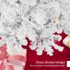 imageBest Choice Products PreLit Artificial Christmas Tree 6ft Snow Flocked Pine Tree 2in1 White and Multicolor LED Lights Full Snowy AppearanceWhite