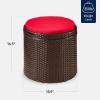 imageBest Choice Products Round Wicker Ottoman Multipurpose Outdoor Furniture for Patio Backyard Additional Seating Footrest Side Table wStorage Removable Cushions  BrownBeigeBrownRed