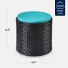 imageBest Choice Products Round Wicker Ottoman Multipurpose Outdoor Furniture for Patio Backyard Additional Seating Footrest Side Table wStorage Removable Cushions  BrownBeigeBlackTeal
