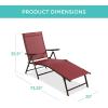 imageBest Choice Products Set of 2 Outdoor Patio Chaise Lounge Chair Adjustable Reclining Folding Pool Lounger for Poolside Deck Backyard wSteel Frame 250lb Weight Capacity  BlackRed