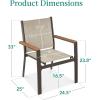 imageBest Choice Products Set of 2 Stackable Outdoor Textilene Chairs AllWeather Conversation Dining Accent Furniture wArmrests  BrownBrownBrownBrown