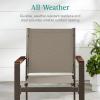 imageBest Choice Products Set of 2 Stackable Outdoor Textilene Chairs AllWeather Conversation Dining Accent Furniture wArmrests  BrownBrownBrownBrown