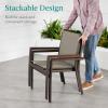 imageBest Choice Products Set of 2 Stackable Outdoor Textilene Chairs AllWeather Conversation Dining Accent Furniture wArmrests  BrownBrownBrownBrown