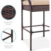 imageBest Choice Products Set of 2 Wicker Bar Stools Indoor Outdoor Bar Height Chairs wCushion Footrests Armrests for Backyard Patio Pool Garden Deck  BrownBrown