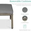 imageBest Choice Products Set of 2 Wicker Ottomans Multipurpose Outdoor Furniture for Patio Backyard Additional Seating Footrest Side Table wRemovable Cushions Steel Frame  GrayCreamCement GrayTaupe