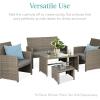 imageBest Choice Products Set of 2 Wicker Ottomans Multipurpose Outdoor Furniture for Patio Backyard Additional Seating Footrest Side Table wRemovable Cushions Steel Frame  GrayCreamCement GrayTaupe