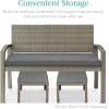 imageBest Choice Products Set of 2 Wicker Ottomans Multipurpose Outdoor Furniture for Patio Backyard Additional Seating Footrest Side Table wRemovable Cushions Steel Frame  GrayCreamCement GrayTaupe