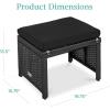 imageBest Choice Products Set of 2 Wicker Ottomans Multipurpose Outdoor Furniture for Patio Backyard Additional Seating Footrest Side Table wRemovable Cushions Steel Frame  GrayCreamBlackBlack