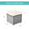 imageBest Choice Products Set of 2 Wicker Ottomans Multipurpose Outdoor Furniture for Patio Backyard Additional Seating Footrest Side Table wStorage Removable Cushions  GrayNavyCreamGray