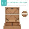imageBest Choice Products Set of 2 Wicker Ottomans Multipurpose Outdoor Furniture for Patio Backyard Additional Seating Footrest Side Table wStorage Removable Cushions  GrayNavyNaturalIvory