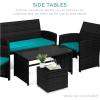 imageBest Choice Products Set of 2 Wicker Ottomans Multipurpose Outdoor Furniture for Patio Backyard Additional Seating Footrest Side Table wStorage Removable Cushions  GrayNavyBlackTeal