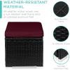 imageBest Choice Products Set of 2 Wicker Ottomans Multipurpose Outdoor Furniture for Patio Backyard Additional Seating Footrest Side Table wStorage Removable Cushions  GrayNavyDeep BurgundyBlack