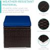 imageBest Choice Products Set of 2 Wicker Ottomans Multipurpose Outdoor Furniture for Patio Backyard Additional Seating Footrest Side Table wStorage Removable Cushions  GrayNavyNavyBrown