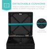 imageBest Choice Products Set of 2 Wicker Ottomans Multipurpose Outdoor Furniture for Patio Backyard Additional Seating Footrest Side Table wStorage Removable Cushions  GrayNavyBlackTeal