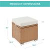 imageBest Choice Products Set of 2 Wicker Ottomans Multipurpose Outdoor Furniture for Patio Backyard Additional Seating Footrest Side Table wStorage Removable Cushions  GrayNavyNaturalIvory