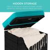 imageBest Choice Products Set of 2 Wicker Ottomans Multipurpose Outdoor Furniture for Patio Backyard Additional Seating Footrest Side Table wStorage Removable Cushions  GrayNavyBlackTeal