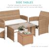imageBest Choice Products Set of 2 Wicker Ottomans Multipurpose Outdoor Furniture for Patio Backyard Additional Seating Footrest Side Table wStorage Removable Cushions  GrayNavyNaturalIvory