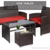 imageBest Choice Products Set of 2 Wicker Ottomans Multipurpose Outdoor Furniture for Patio Backyard Additional Seating Footrest Side Table wStorage Removable Cushions  GrayNavyRedBrown