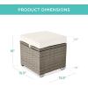 imageBest Choice Products Set of 2 Wicker Ottomans Multipurpose Outdoor Furniture for Patio Backyard Additional Seating Footrest Side Table wStorage Removable Cushions  GrayNavyWhite SandTaupe