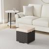imageBest Choice Products Set of 2 Wicker Ottomans Multipurpose Outdoor Furniture for Patio Backyard Additional Seating Footrest Side Table wStorage Removable Cushions  GrayNavyBrownBeige