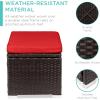 imageBest Choice Products Set of 2 Wicker Ottomans Multipurpose Outdoor Furniture for Patio Backyard Additional Seating Footrest Side Table wStorage Removable Cushions  GrayNavyRedBrown