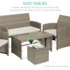 imageBest Choice Products Set of 2 Wicker Ottomans Multipurpose Outdoor Furniture for Patio Backyard Additional Seating Footrest Side Table wStorage Removable Cushions  GrayNavyWhite SandTaupe