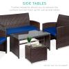 imageBest Choice Products Set of 2 Wicker Ottomans Multipurpose Outdoor Furniture for Patio Backyard Additional Seating Footrest Side Table wStorage Removable Cushions  GrayNavyNavyBrown