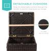 imageBest Choice Products Set of 2 Wicker Ottomans Multipurpose Outdoor Furniture for Patio Backyard Additional Seating Footrest Side Table wStorage Removable Cushions  GrayNavyBrownBeige
