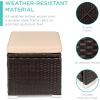 imageBest Choice Products Set of 2 Wicker Ottomans Multipurpose Outdoor Furniture for Patio Backyard Additional Seating Footrest Side Table wStorage Removable Cushions  GrayNavyBrownBeige