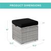 imageBest Choice Products Set of 2 Wicker Ottomans Multipurpose Outdoor Furniture for Patio Backyard Additional Seating Footrest Side Table wStorage Removable Cushions  GrayNavyGrayBlack