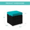 imageBest Choice Products Set of 2 Wicker Ottomans Multipurpose Outdoor Furniture for Patio Backyard Additional Seating Footrest Side Table wStorage Removable Cushions  GrayNavyBlackTeal