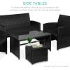 imageBest Choice Products Set of 2 Wicker Ottomans Multipurpose Outdoor Furniture for Patio Backyard Additional Seating Footrest Side Table wStorage Removable Cushions  GrayNavyBlackBlack