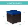 imageBest Choice Products Set of 2 Wicker Ottomans Multipurpose Outdoor Furniture for Patio Backyard Additional Seating Footrest Side Table wStorage Removable Cushions  GrayNavyNavyBrown