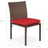 imageBest Choice Products Set of 4 Stackable Outdoor Patio Wicker Chairs wCushions UVResistant Finish and Steel Frame  BrownCreamBrownRed