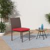 imageBest Choice Products Set of 4 Stackable Outdoor Patio Wicker Chairs wCushions UVResistant Finish and Steel Frame  BrownCreamBrownRed