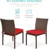 imageBest Choice Products Set of 4 Stackable Outdoor Patio Wicker Chairs wCushions UVResistant Finish and Steel Frame  BrownCreamBrownRed