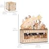 imageBest Choice Products Wooden Christmas Advent Calendar Shooting Star Holiday Decoration wBatteryOperated LED Light Background