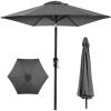 imageBest Choice Products 10ft Market Umbrella Outdoor Sun Shade for Backyard Deck Poolside Table wWoodgrain Pattern Easy Tilt ampamp Crank  Fog GrayGray