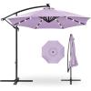 imageBest Choice Products 10ft Solar LED Offset Hanging Market Patio Umbrella for Backyard Poolside Lawn and Garden wEasy Tilt Adjustment Polyester Shade 8 Ribs  TanLavender