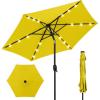 imageBest Choice Products 10ft Solar Polyester LED Lighted Patio Umbrella wTilt Adjustment and UVResistant Fabric  Striped BlackYellow