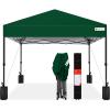 imageBest Choice Products 10x10ft Easy Pop Up Canopy wSide Wall 10 Pockets Portable Carrying Case 1Button Setup 4 Weight Bags  American FlagForest Green