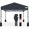 imageBest Choice Products 10x10ft Easy Pop Up Canopy wSide Wall 10 Pockets Portable Carrying Case 1Button Setup 4 Weight Bags  American FlagGray
