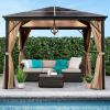 imageBest Choice Products 10x10ft Hardtop Gazebo Outdoor Aluminum Canopy for Backyard Patio Garden wSide Curtains Mosquito Netting Zippered Door