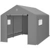 imageBest Choice Products 10x8ft Outdoor Storage Shed Carport Canopy Shelter Dual Doors ampamp Windows Metal Frame WeatherResistant Perfect for Storing Motorcycle Bike Garden Tools  GrayGray