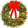 imageBest Choice Products 24in PreLit Battery Powered Christmas Wreath Artificial PreDecorated Holiday Accent w 70 Lights 96 PVC Tips Ribbons Pine Cones24in