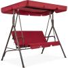 imageBest Choice Products 2Person Outdoor Patio Swing Chair Hanging Glider Porch Bench for Garden Poolside Backyard wConvertible Canopy Adjustable Shade Removable Cushions  BurgundyBurgundy