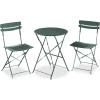 imageBest Choice Products 3Piece Bistro Set Space Saving Folding Design Solid Steel Outdoor Patio Furniture Set w 2 Chairs Bistro Table  SageDark Green